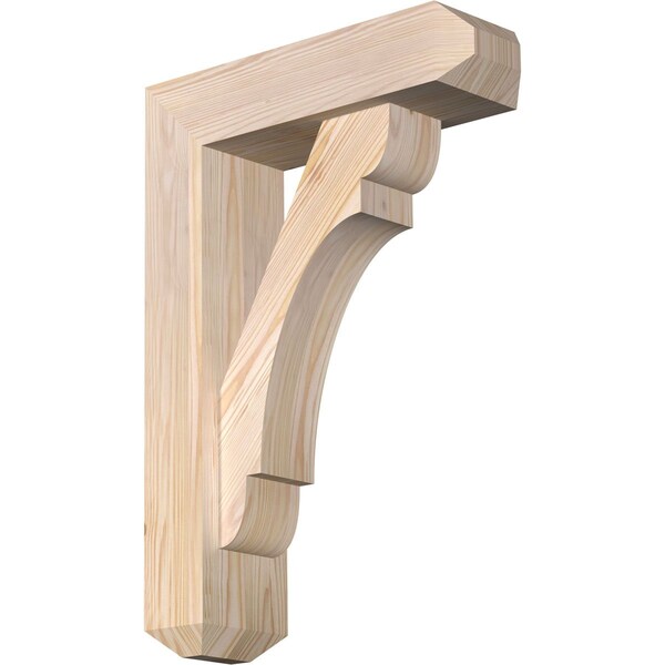 Ekena Millwork Olympic Craftsman Smooth Bracket w/ Offset Brace, Douglas Fir, 5 1/2"W x 18"D x 26"H BKT0604X18X26OLY04SDF - main